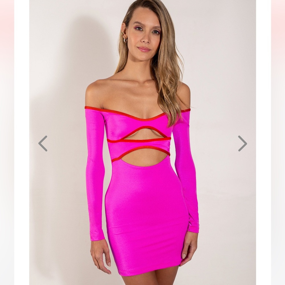 Oneone swimwear maia dress hot pink Sz XS